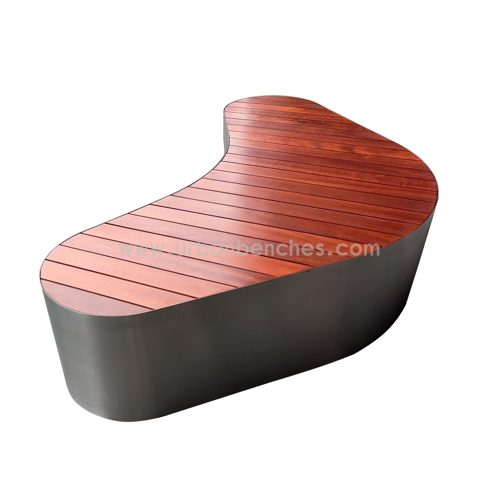  PC-MW-009 Metal+Solid Wood Park Chair