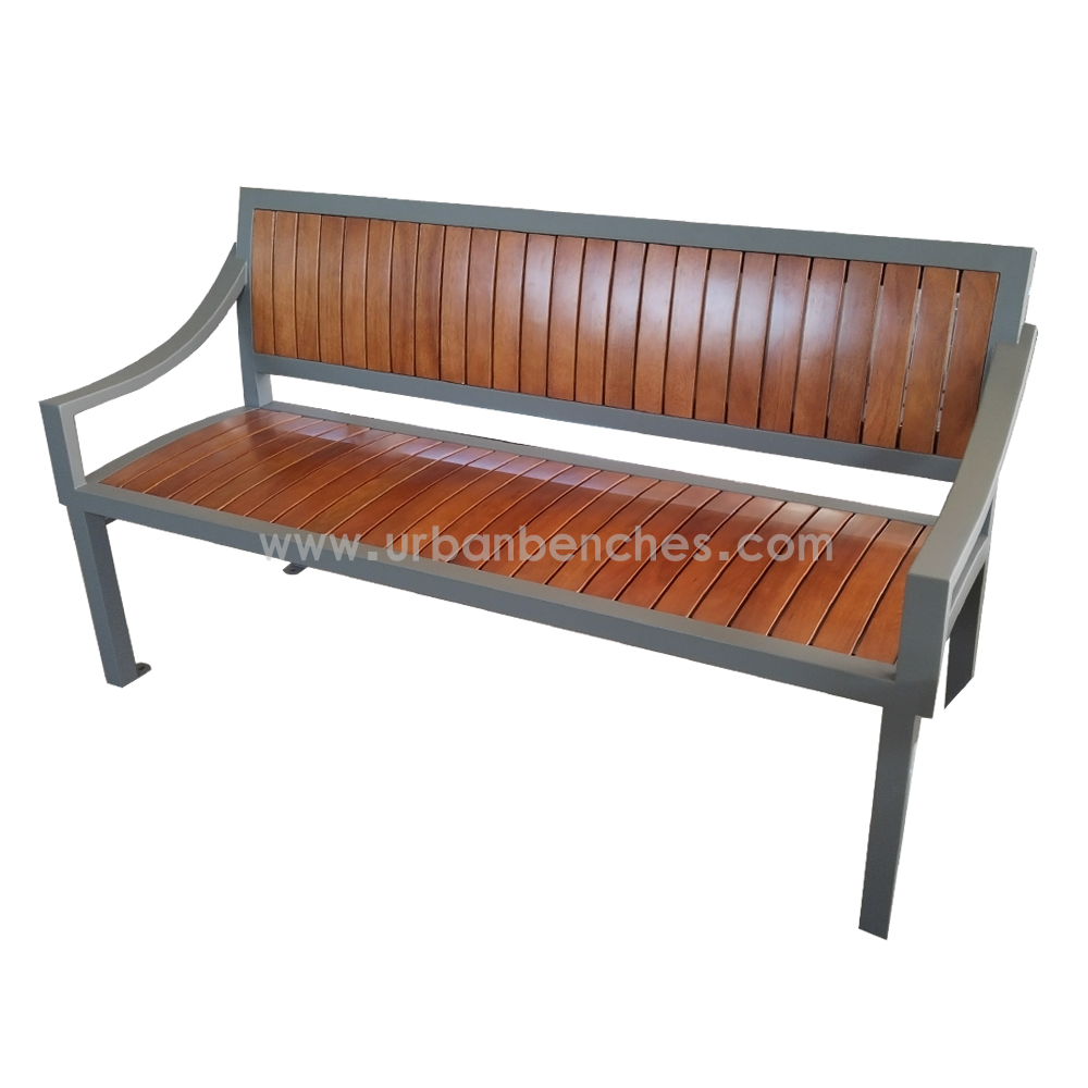 PC-MW-061 Metal+Solid Wood Park Chair