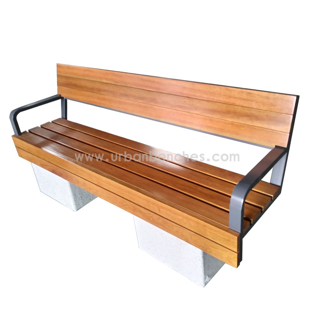 PC-MW-113 Metal+Solid Wood Park Chair