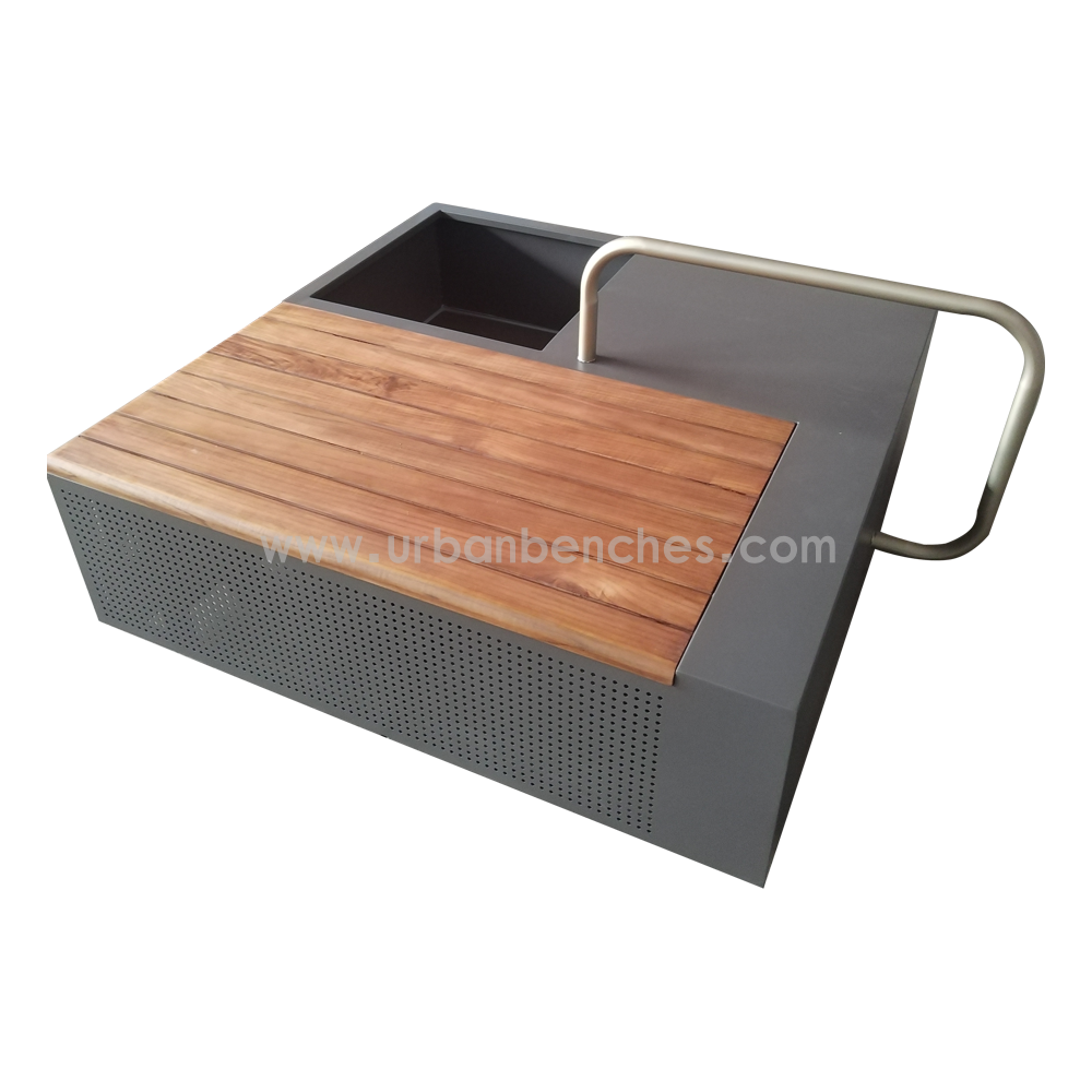 PC-MW-121 Metal+Solid Wood Park Chair
