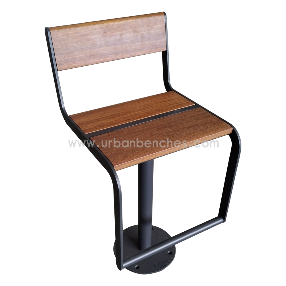PC-MW-130 Metal+Solid Wood Park Chair