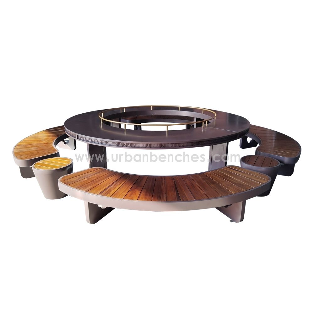 PC-MW-138 Metal+Solid Wood Park Chair  
