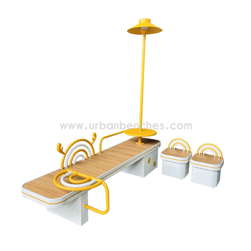 PC-MW-215 Metal+Solid Wood Park Chair